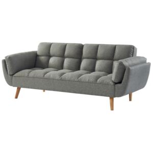 3-osobowa sofa rozkładana klik-klak z tkaniny LOELINE - Kolor szary melanż