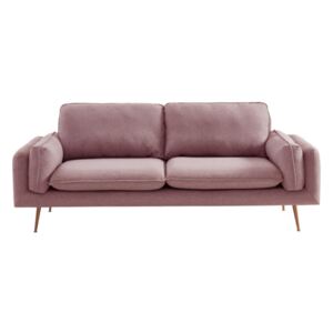 Sofa 3-osobowa JAÏNA z tkaniny – kolor różowy
