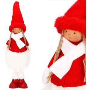 Laleczka świąteczna 50 cm, stojąca figurka dziewczynka ozdoba