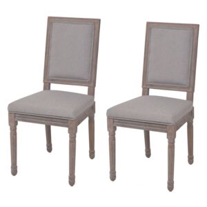 Krzesła stołowe, 2 szt., jasnoszare, tkanina