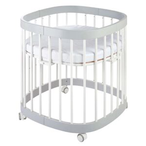 Szaro-białe wielofunkcyjne łóżeczko dziecięce - Nando 5X