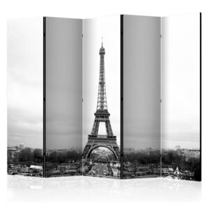 Parawan 5-częściowy - Paryż: czarno-biała fotografia II [Room Dividers]