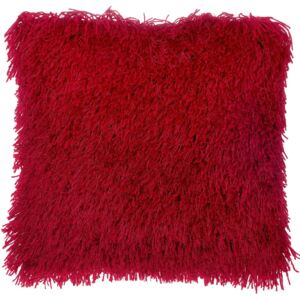 Poduszka dekoracyjna włochacz czerwona 45 x 45 cm CIDE