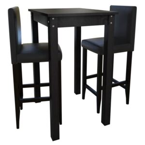 Stolik barowy z 2 krzesłami w kolorze czarnym