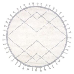 Biało-szary dywan dziecięcy z bawełny wykonany ręcznie Nattiot, ø 120 cm