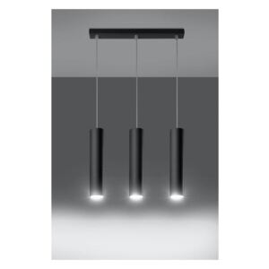 Sollux Lampa Wisząca LAGOS 3 Czarny SL.0329 Oprawa Zwis Sufitowy Oświetlenie Minimalistyczne LED