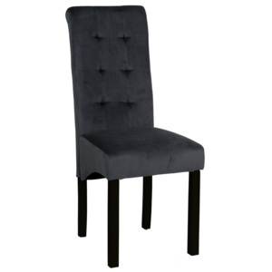 Krzesło tapicerowane drewniane bq-8179b welur czarne nogi