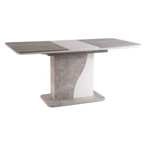 Stół SYRIUSZ 120(160)x80 biały mat/beton rozkładany ☞ Kupuj w Sprawdzonych i wysoko Ocenianych sklepach