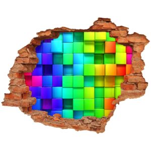 Dziura 3d fototapeta naklejka Kolorowe pudełka