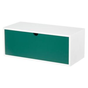 Biało-zielony wiszący stolik z szufladą Furniteam Design