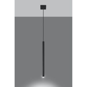 SOLLUX Nowoczesne Oświetlenie Lampa Sufitowa Wisząca PASTELO 1 Czarna Zwis LED Walec Rura Oprawa Minimalistyczna Oświetlenie