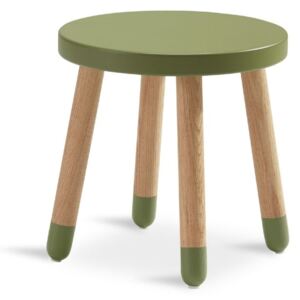 Zielony stołek dziecięcy Flexa Dots, ø 30 cm