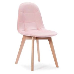 Nowoczesne Krzesło Do Jadalni ▪️ Dc-8020 ▪️ Welur Różowe