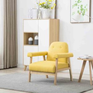 Fotel tapicerowany tkaniną, żółty