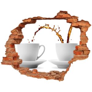 Naklejka 3D dziura samoprzylepna Lejąca się kawa