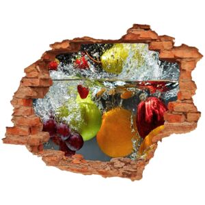 Naklejka 3D dziura okleina Owoce i warzywa
