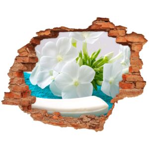 Fototapeta dziura na ścianę Białe kwiaty spa