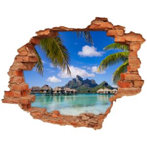 Naklejka fototapeta 3D Palmy na Bora Bora