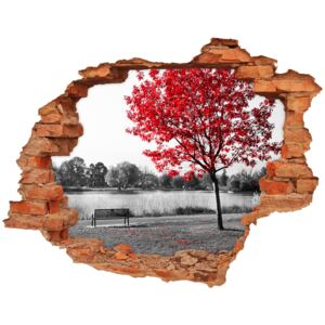 Naklejka fototapeta 3D widok Czerwone drzewo