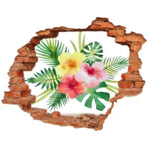 Samoprzylepna dziura naklejka Hawajskie kwiaty