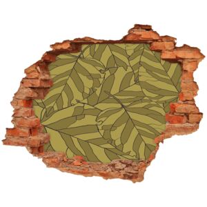 Okleina 3D dziura na ścianę Naklejka Liście