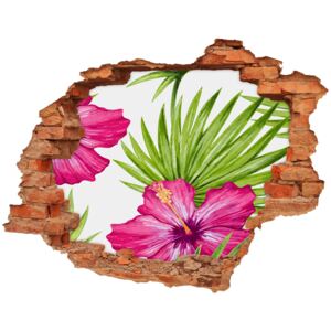 Okleina 3D dziura na ścianę Hawajskie kwiaty