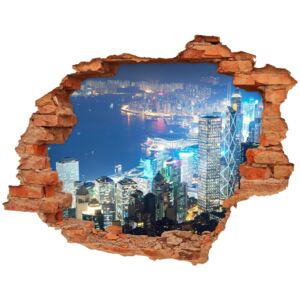 Samoprzylepna dziura na ścianę Hong kong nocą