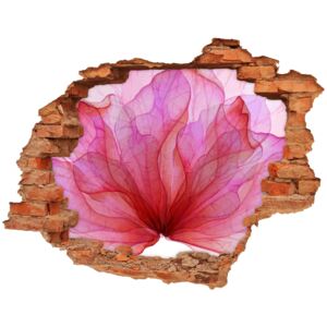 Naklejka 3D dziura na ścianę Różowy kwiat