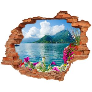 Naklejka fototapeta na ścianę Kwiaty nad jeziorem