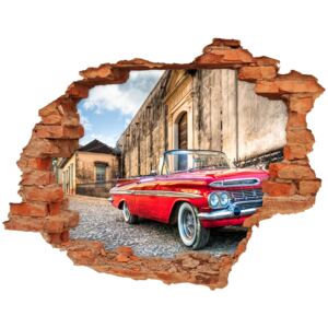 Foto zdjęcie dziura na ścianę Czerwony Chevrolet