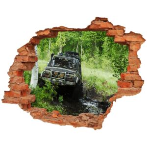 Foto zdjęcie dziura na ścianę Jeep w lesie