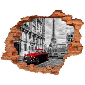 Fototapeta dziura na ścianę Czerwona limuzyna