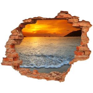 Samoprzylepna dziura na ścianę Zachód słońca morze