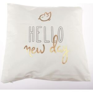 Biała poszewka na poduszkę Dakls Hello New Day, 45x45 cm