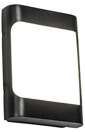 Zewnetrzna Nowoczesna zewnętrzna lampa ścienna czarna z diodami LED - Khuvan Oswietlenie zewnetrzne