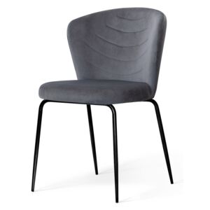 Viki krzesło tapicerowane szare na czarnych nogach