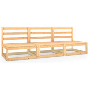 Ogrodowa sofa 3-osobowa, lite drewno sosnowe