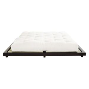 Łóżko dwuosobowe z drewna sosnowego z materacem Karup Design Dock Comfort Mat Black/Natural, 160x200 cm