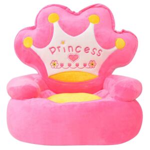 Różowy pluszowy fotelik dziecięcy księżniczka - Noki