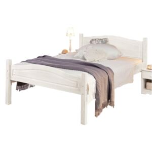 Białe łóżko z litego drewna sosnowego Støraa Barney, 90x200 cm