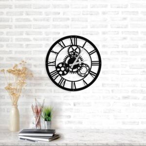 Czarny zegar ścienny Davin Clock, ⌀ 48 cm