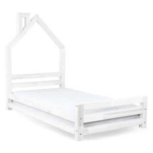 Białe łóżko dziecięce z drewna świerkowego Benlemi Wally, 80x180 cm