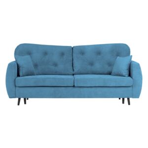 Niebieska rozkładana sofa 3-osobowa ze schowkiem Mazzini Sofas Popy