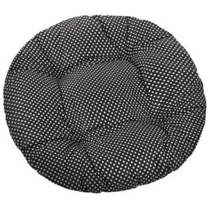 Siedzisko Adela okrągłe pikowane Grochy czarne, 40 cm