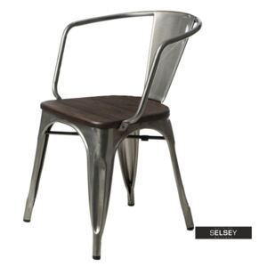 Krzesło Paris Arms Wood metaliczne sosna szczotkowana