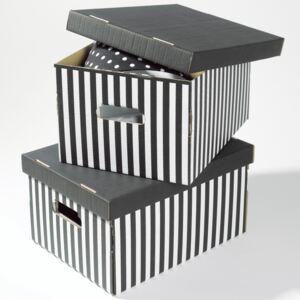 Zestaw 2 czarnych pudełek Compactor Stripes
