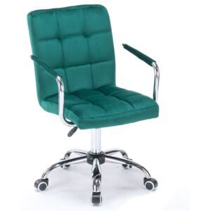Krzesło biurowe welurowe HARRIS (SC-ZT1305) / obrotowe, zielone