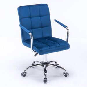 Wygodne krzesło do biurka obrotowe HARRIS (SC-ZT1305) / welur niebieski