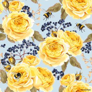 Fototapeta piękne żółte kwiaty róż