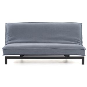 Sofa rozkładana Eveline 195x90 cm niebieska nogi czarne